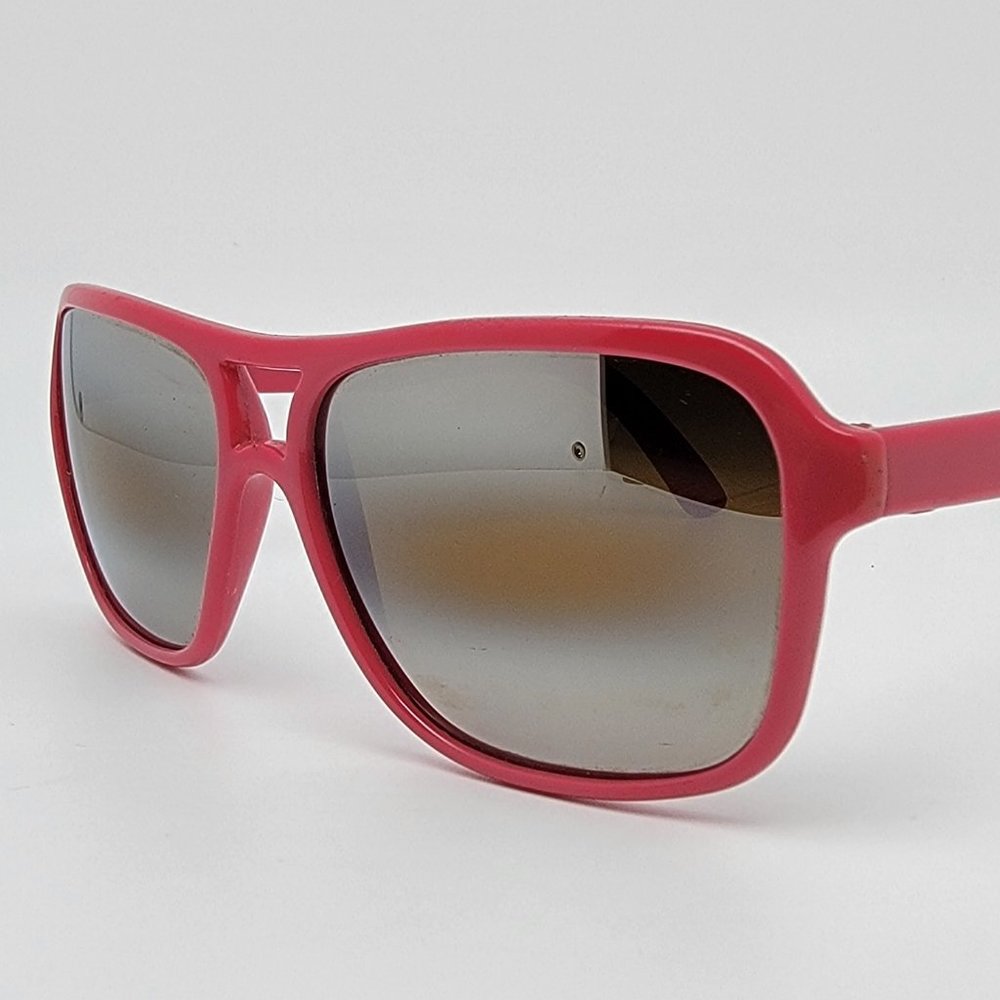 Crown 902 Pink Frame Dual Gradient Silver Mirror Lens Vintage Aviator Sunglasses